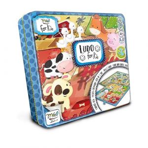World Alive My First Games | Ludo et l'Oie pour Enfants | Jeux de société Classiques pour Enfants et familles, éducatifs et Amusants | Ludo et l'Oie | Pièces en Bois, boîte en métal Durable, sans Plastique