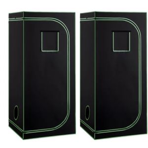 Chambre de Culture 80 x 80 x 180 cm-Duoku-Tente pour Plantes d'Int&eacute;rieur-Fen&ecirc;tre d'Observation, Plateau Amovible, Fermeture &Eacute;clair