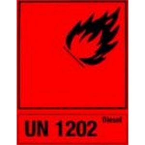 HPA Autocollant marchandise dangereuse pour bidons d'essence en tôle d'acier, Désignation : UN 1203 Essence