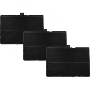 Vhbw 3x Filtres à charbon actif compatible avec Bosch DWB097E50/01, DWB097E50/02, DWB097A52/03, DWB097E50/03 hotte aspirante - 31,5 x 21,5 x 2,3 cm