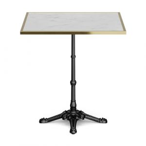 Blumfeldt Table Bistro Patras Lux Plateau Marbre 60 x 60 cm Pi&egrave;tement Fonte