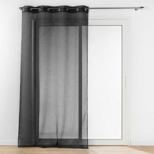 Douceur d'int&eacute;rieur, Voilage &agrave; Oeillets (140 x 280 cm) Amani Noir, Voile Sabl&eacute;