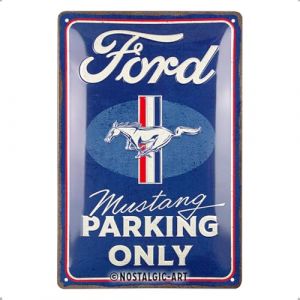 Nostalgic-Art Plaque r&eacute;tro, 20 x 30 cm, Ford Mustang &ndash; Parking Only &ndash; Id&eacute;e de cadeau pour fans de Ford, en m&eacute;tal, design vintage