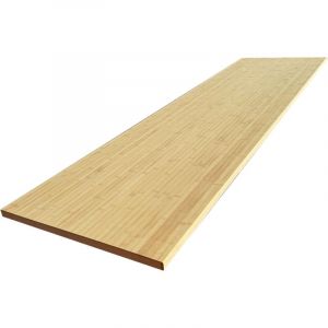 Plan de travail bois massif Bambou Naturel lamell&eacute; coll&eacute; L.250 x P.65 cm, Ep.26 mm