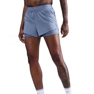 Nike Swift 2in1 Short Short de running Femmes-bleu gris, argent