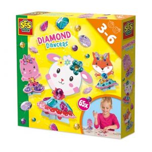 Ses Creative 14048 Danseu en Diamants - Kit Cr&eacute;atif pour Cr&eacute;er des Poup&eacute;es Danseu en Papier - D&eacute;core avec 65 Autocollants Diamants