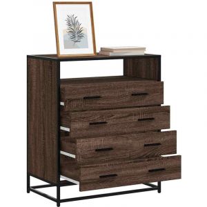 VidaXL Commode ch&ecirc;ne marron 70x41x83,5 cm bois d'ing&eacute;nierie