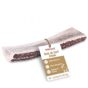 Supravit Gespaltenes Hirschgeweih f&uuml;r Hunde Gr&ouml;&szlig;e M| 100% Rothirsch-Geweih