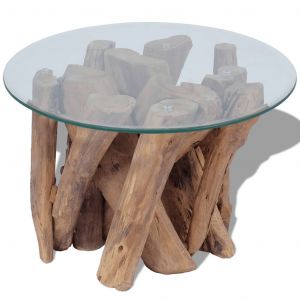 Image de VidaXL Table basse Bois flottant de teck massif 60 cm