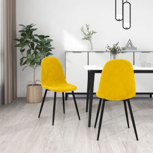 VidaXL Chaises De Salle ¿¿ Manger 2 Pcs Jaune Moutarde Velours