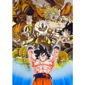 Fabulous Poster Dragon ball sangoku genkidama guerrier d'or (30 cm x 42 cm)