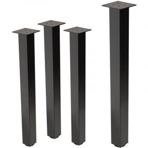 ML-Design Lot de 4 Pieds de Table I-Design 90 cm, Gris Fonc&eacute;, Aspect Industriel, en Acier