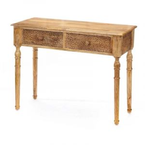 Meuble d'Entrée avec 2 Tiroirs Marron Bois de manguier 98 x 77 x 42 cm Volets