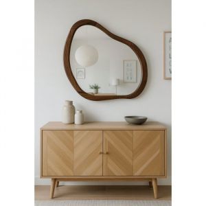 Miroir - ORNAMURA - &Eacute;l&eacute;gance Naturelle - Bois massif - 60x80 cm - Rectangulaire - Int&eacute;rieur