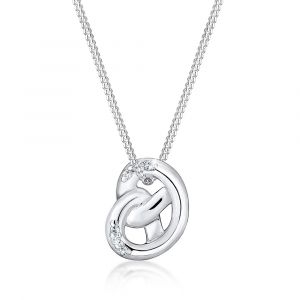 Image de Elli Collier Femme Pendentif Bretzel traditionnel avec cristaux en argent sterling 925
