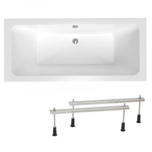 Siko Laguna Nora Plus Baignoire rectangulaire avec pieds,180 x 80 cm, Acrylique, Gauche et Droite, Blanc (NO1800PLUS-SET)