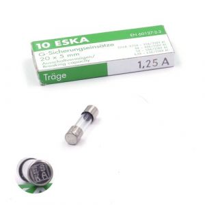 Fusible Temporis&eacute; (T) en verre 1.25A/250VAC 5x20mm (Boite de 10 Fusibles)
