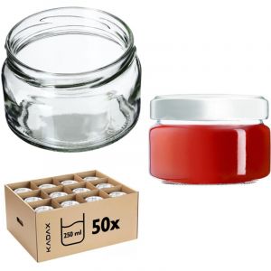 Kadax - Petits bocaux de confiture - 250 ml - Avec couvercle - hermétiques - Pour cadeau - Mini bocaux pour miel et épices - Sans couvercle