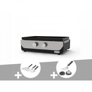 Le Marquier Plancha ORIGINAL Gaz 260 Duo + Kit 3 spatules + Kit de nettoyage