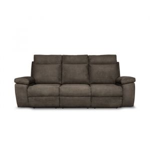 Loungitude Canapé de Relaxation électrique 3 places en tissu - Taupe