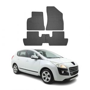 Omac Tapis de Sol pour Peugeot 3008 2009-2016 Caoutchouc Noir