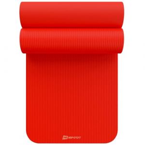 Tapis de fitness 190x60x2 cm Hop-Sport Tapis de sport antidérapant Tapis de yoga en mousse NBR Sangle de transport Lune rouge