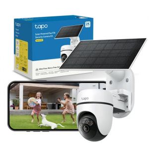 Tapo C610 Kit Caméra WiFi solaire 2K QHD WiFi, rotation 360°, détection intelligente, vision nocturne couleur, projecteur intégré