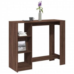 VidaXL Table de bar avec étagère chêne marron bois d'ingénierie