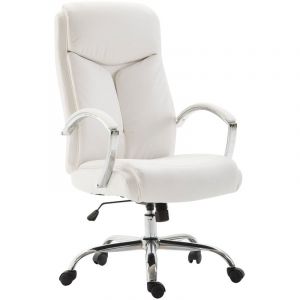 CLP Fauteuil de bureau XL Vaud similicuir blanc