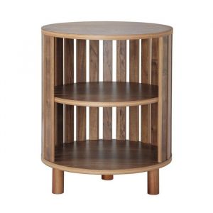 Calicosy Table de Chevet ronde à lames ajourées - H50 cm