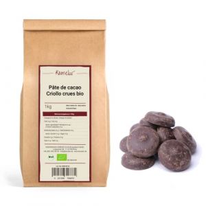 Image de Pâte de cacao criollo cru bio en palets 1kg