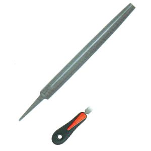 Mob 0910208201 - 6 limes demi-ronde emmanchement bi-mati&egrave;re 200 MIDX