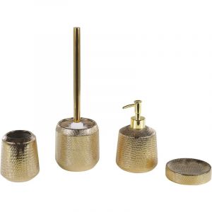 Image de Beliani Lot de 4 accessoires de salle de bain dorés PINTO