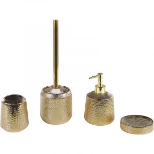 Beliani Lot de 4 accessoires de salle de bain dorés PINTO