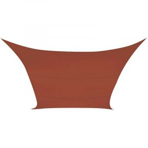 Perel Voile d'ombrage, Hydrofuge, 4 x 3 m, 160 g/m², Polyester, rectangulaire, Brun rougeâtre