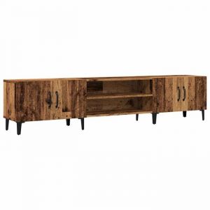 Helloshop26 - Meuble tv multimédia étagère télévision buffet téléviseur salle à manger salon chambre vieux bois 180 x 31,5 x 40 cm bois d'ingénierie