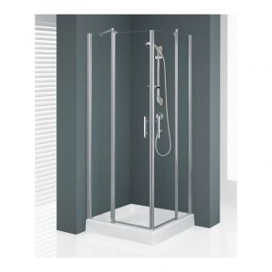 Alterna Cabine de douche Portes pivotantes Accès d'angle 80 cm Domino