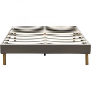 Gregory - Solide et Confortable Sommier Tapissier marron + Pieds en 20 cm pour matelas en 180x200 - 2 x 13 Lattes - Montage Rapide et Facile