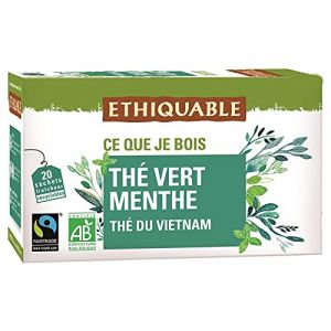 Image de Ethiquable Th&eacute; Vert &Agrave; La Menthe Bio 36G - Lot De 4