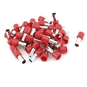 Sourcingmap 50pcs 16mm2 Embout de Câble Embout de Câblage Cosse à Sertir électrique Fil Sertissage Borne Connecteur Terminal Borne à sertir isolé Bootlace Virole Rouge