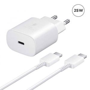 Chargeur Rapide 25w - Yuan Yuan - Samsung Galaxy S24+ Plus 5g - Usb-C - C&acirc;ble Inclus - Blanc