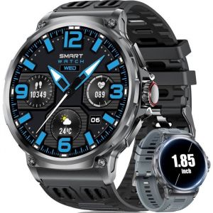 Montre Connect&eacute;e Homme 1,85'' HD avec Appel Bluetooth, 800mAh, Suivi Sant&eacute;, 100+ Sports, 5ATM &Eacute;tanche, Android iOS.