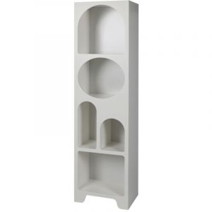 Biblioth&egrave;que Haute &agrave; 5 compartiments Blanc - Niches design organique - 48 x 35 x H 180 cm - Livraison gratuite