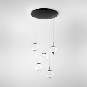 Fabas LUCE Ariel Suspension LED à 5 sources lumineuses, 3770-49-373,