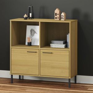 VidaXL Bibliothèque avec pieds en métal Marron 90x35x90,5 cm Bois OSLO