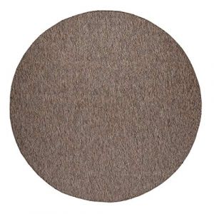 Paco Home - Tapis Ext&eacute;rieur Rond R&eacute;sistant Intemp&eacute;ries Balcon Terrasse Cuisine Monochrome Taupe, 200 cm rond