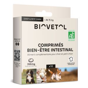 Biovetol Comprimés Bien-être Intestinal pour Chat et Chien Bio - x10 Dont 2 OFFERTS.… (Petit Chien/Chiot)