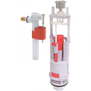 Mécanisme à double poussoir à étrier avec robinet latéral NF
