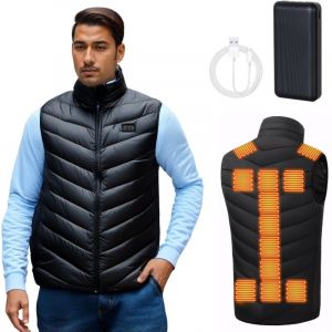 Todeco Gilet chauffant, veste chauffante pour homme/femme, avec 20000mAh batterie incluse, 3 Niveau de chauffant, 21 zones chauffante, pour Ski Plein Air Randonnée Hiver Moto Chasse Camping, XL