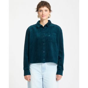 Volcom Chemise En Velours Weellow - Emerald Green - Taille L